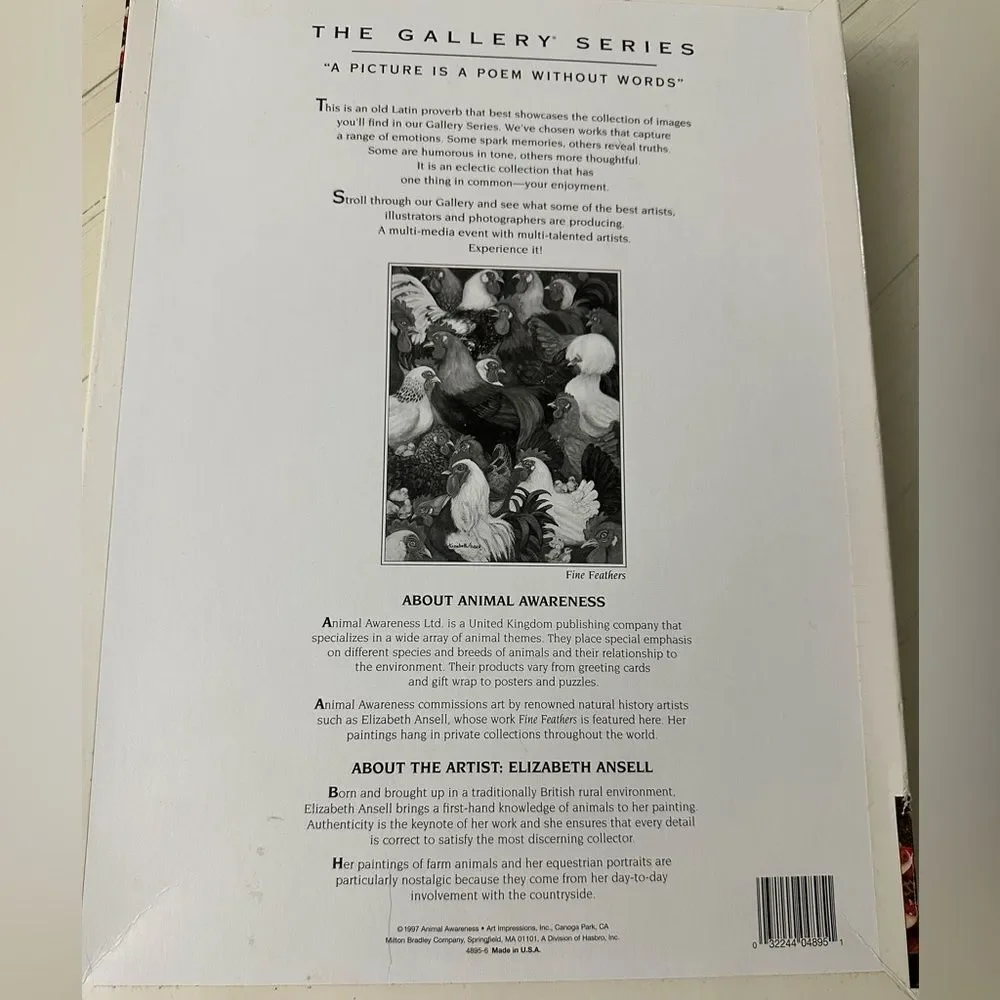 SEALED Vtg 1000 pc The Gallery Puzzle Chickens Animal Awareness Elizabeth Ansell